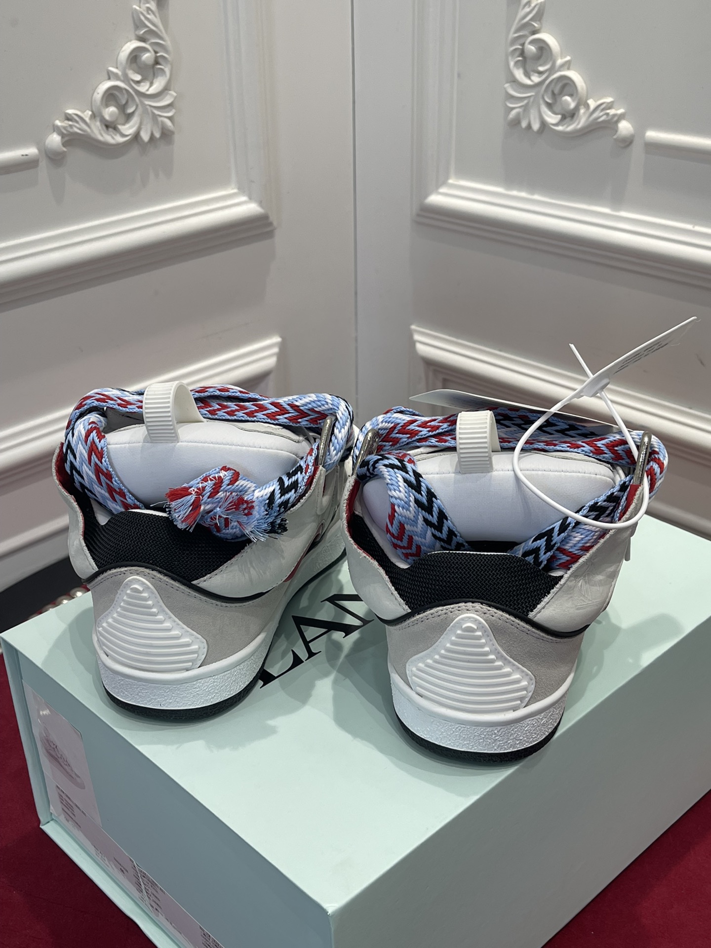 Lanvon Leather Curb Light Grey Blue Black Red FM-SKRK11-DRAG-E221220