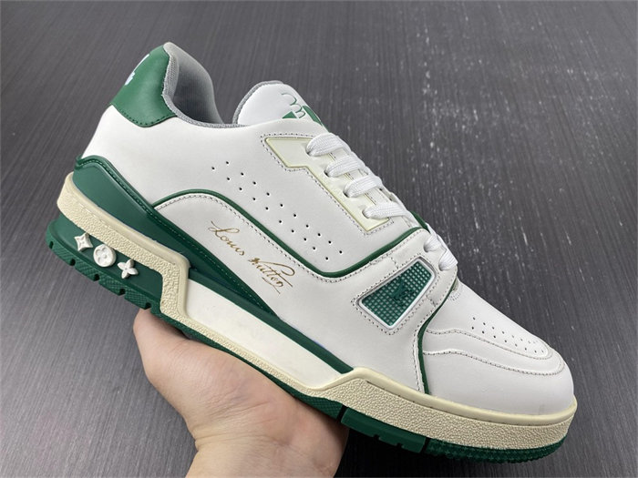 Luis Vitton LV Trainer Sneaker Low White Green 1A54HM